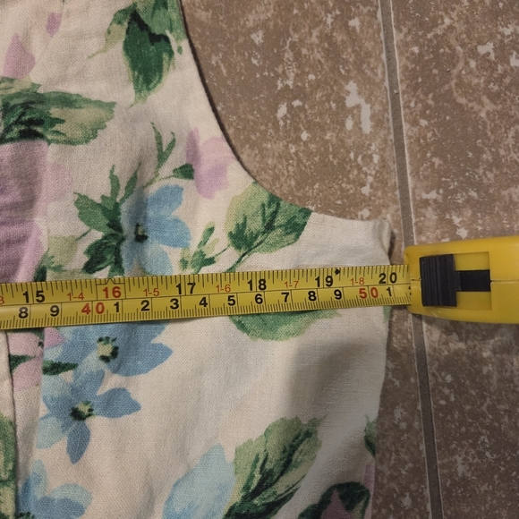 OLD NAVY Womens Fit & Flare White Floral Linen-Blend Midi Dress  Size XL - Picture 7 of 9